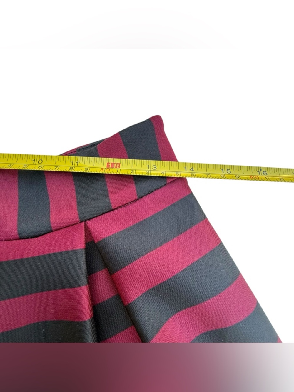 Faith and Joy Pink and Gray Striped Circle Skirt - Picture 4 of 5